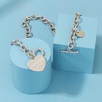 Silver Chain Love Circle Letter Love You More Necklace main image 4