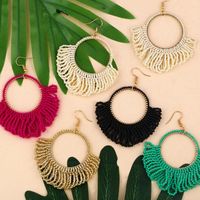 Fashion Geometric Fan-shaped Rice Beads Earrings main image 5