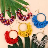 Fashion Geometric Fan-shaped Rice Beads Earrings main image 4