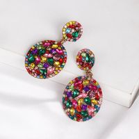 New Retro Geometric Water Drop Color Mosaic Stud Earrings main image 4