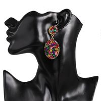 New Retro Geometric Water Drop Color Mosaic Stud Earrings main image 6