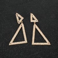 Retro Triangle Rhinestone Diamond Earrings main image 3