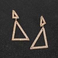 Retro Triangle Rhinestone Diamond Earrings main image 5