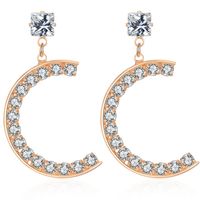 Nouveau Personnalisé Alliage Strass Boucles D'oreilles Européen Et Américain Rétro Creative Tendances C En Forme De Stud Boucles D'oreilles Femelle F3630 main image 1