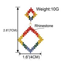 Stylish Contrast Color Rhombus Rhinestone Diamond Earrings main image 6