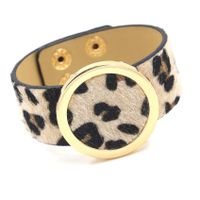 Fashion Leopard Horse Hair Pu Imitation Leather Bracelet sku image 1