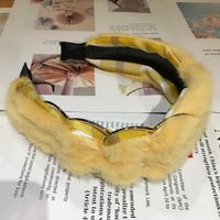 New Wide-brimmed Gold Circle Simple Fabric Headband sku image 2