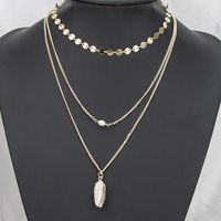 New Fashion Alloy Sequins Pearl Conch Necklace sku image 6