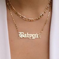 Fashion English Alphabet Babygirl Alloy Necklace sku image 1