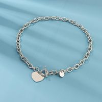 Silver Chain Love Circle Letter Love You More Necklace sku image 1