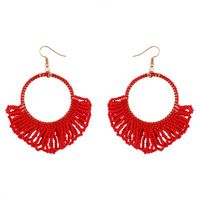 Fashion Geometric Fan-shaped Rice Beads Earrings sku image 2