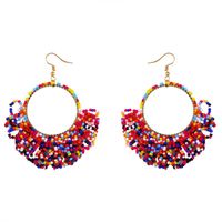 Fashion Geometric Fan-shaped Rice Beads Earrings sku image 9