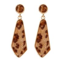 Bohemian Alloy Leopard Fleece Retro Triangle Diamond Earrings sku image 2