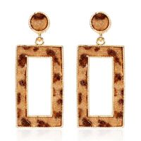 Fashion Square Leopard Earrings sku image 1
