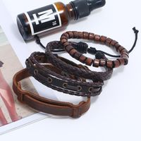 Punk Neues Retro Geflochtenes 4-teiliges Leder Armband Europäischer Und Amerikanischer Herren Schmuck Grenz Überschreiten Des Diy-leder Armband Armband main image 3