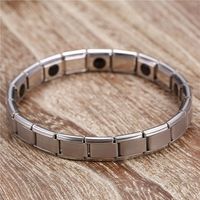 Europäische Und Amerikanische Mode Edelstahl Magnetfeld Therapie Germanium Silber Armband Herren Titans Tahl Schmuck Energie Germanium Armband Frauen Enge main image 4