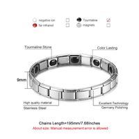 Europäische Und Amerikanische Mode Edelstahl Magnetfeld Therapie Germanium Silber Armband Herren Titans Tahl Schmuck Energie Germanium Armband Frauen Enge main image 5