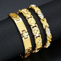 Couple Alloy Plating 18k Gold Magnetic Adjustable Bracelet main image 1