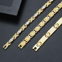 Couple Alloy Plating 18k Gold Magnetic Adjustable Bracelet main image 3