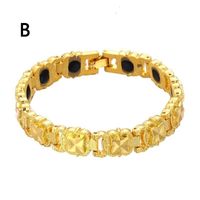 Couple Alloy Plating 18k Gold Magnetic Adjustable Bracelet main image 6