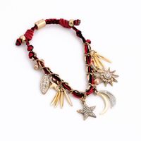 Fashion Woven Chain Stars Moon Pendant Bracelet main image 3