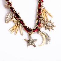 Fashion Woven Chain Stars Moon Pendant Bracelet main image 4