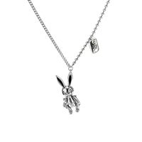 Rabbit Made Old Dark Wind Cute Animal Asymmetrical Cool Design Chain Necklace main image 3