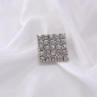 European And American Style Square Full Diamond Brooch main image 3
