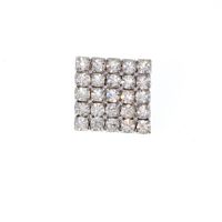 European And American Style Square Full Diamond Brooch main image 6