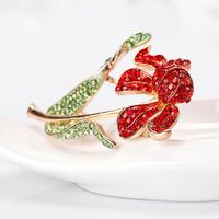 Temperament Alloy Diamond-studded Rhododendron Flower Brooch main image 3