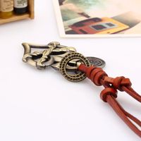 Fashion Leather Rope Leather Adjustable Alloy Heart Necklace main image 5