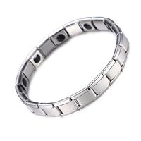 Fashion Stainless Steel Magnetic  Silver Titanium Steel Elastic Bracelet sku image 1