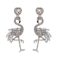 Fashion Flamingo Long Diamond Stud Earrings sku image 1