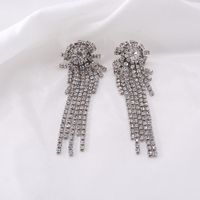 Korean Version Of The Fresh And Simple Sen Temperament Full Diamond Earrings sku image 1