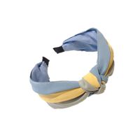 Korean Color Matching Fabric Hit Color Knot Knotted Wide-brimmed Headband main image 6