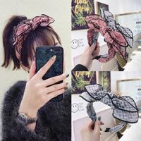 Korean Version Of The Three-dimensional Flower Embroidery Large Bow Headband main image 1