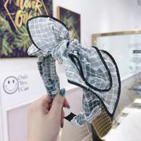 Korean Version Of The Three-dimensional Flower Embroidery Large Bow Headband main image 4