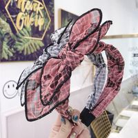Korean Version Of The Three-dimensional Flower Embroidery Large Bow Headband main image 5