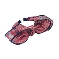 Korean Version Of The Three-dimensional Flower Embroidery Large Bow Headband main image 6