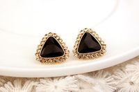 Ol Rhinestone Triangle Large Gemstone Stud Earrings main image 4