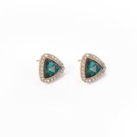 Ol Rhinestone Triangle Large Gemstone Stud Earrings main image 6