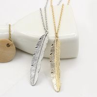 Fashion Alloy Leaf Feather Women's Necklace main image 3