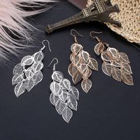 Fashion Ol Simple Gold And Silver Multi-layer Hollow Leaf Earrings main image 3