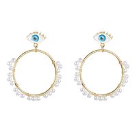 Simple Fashion Pearl Big Circle Earrings Devil Eyes main image 4