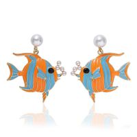 Simple And Stylish Alloy Drop Oil Pearl Fish main image 5