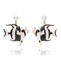 Simple And Stylish Alloy Drop Oil Pearl Fish main image 4
