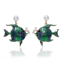 Simple And Stylish Alloy Drop Oil Pearl Fish main image 6
