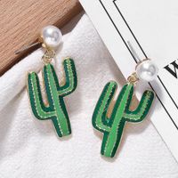 Alloy Drop Oil Pearl Stitching Earrings Sleek Minimalist main image 1