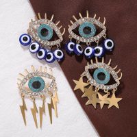 Simple Alloy Diamond Eye Earrings Asymmetric Earrings Star Lightning main image 4