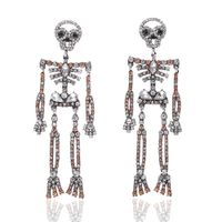 Sleek Minimalist Alloy Studded Skeleton Earrings main image 4
